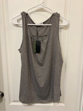 Pinspark Gray Scoop-Neck Tank Top